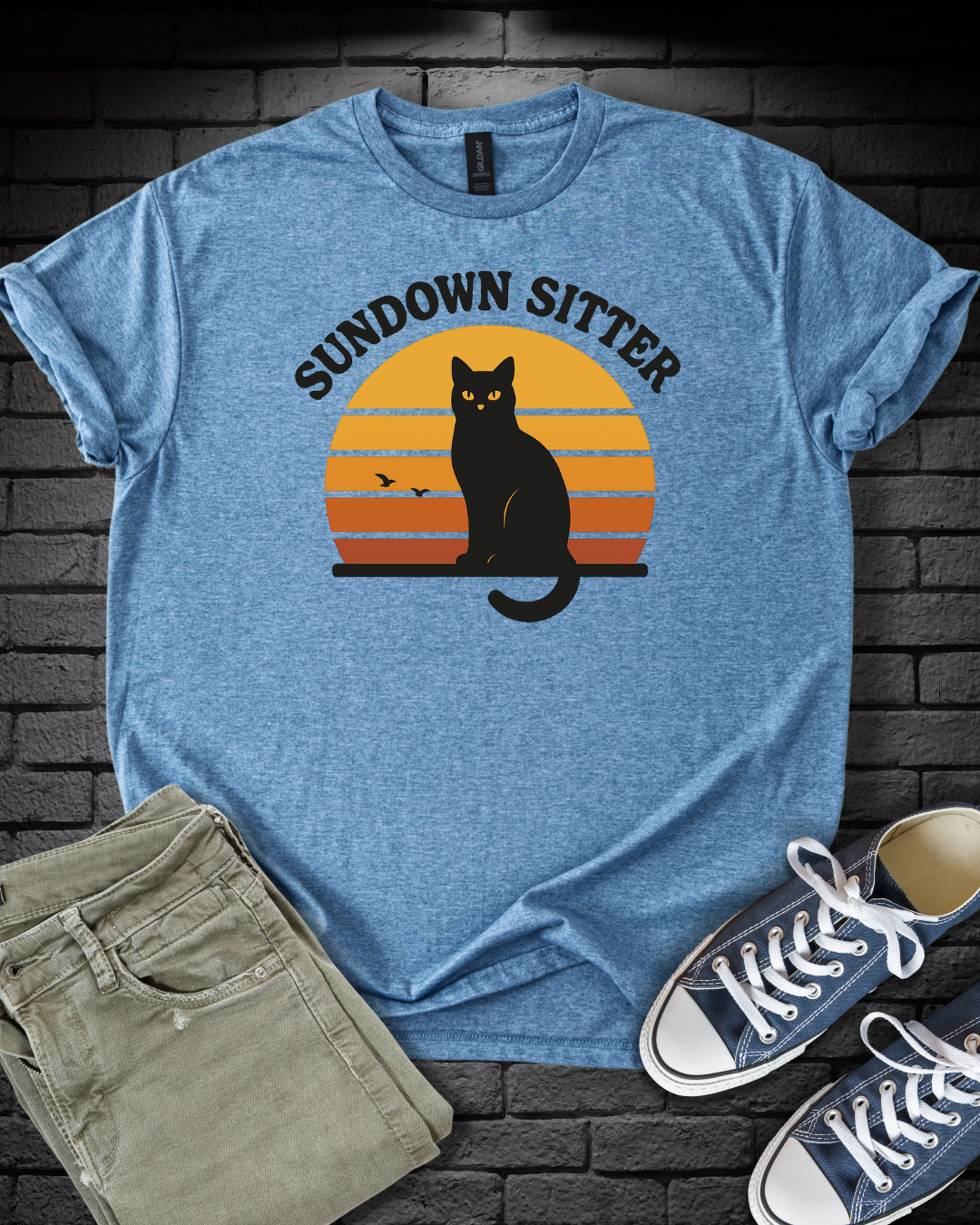 Sundown Sitter Cat T-Shirt