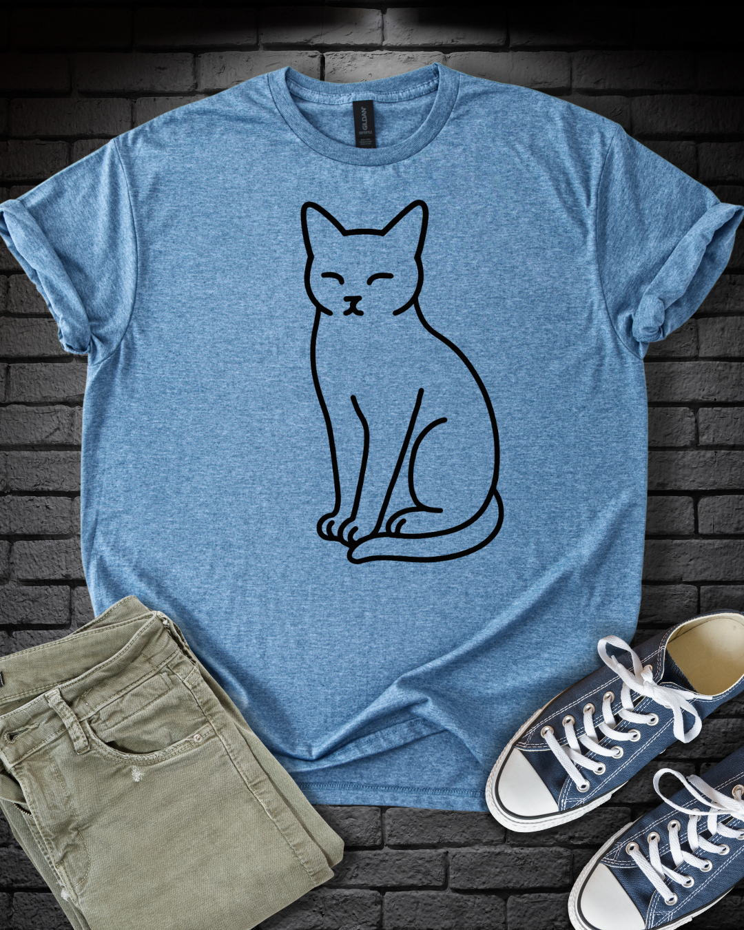 Mellow Cat Sitting T-Shirt