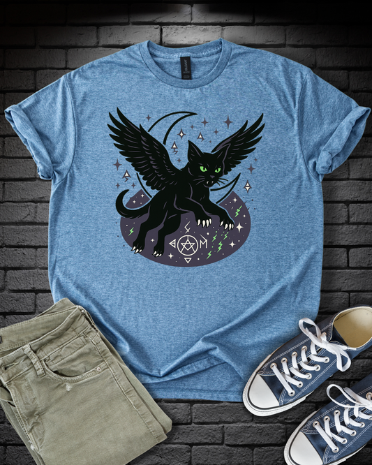 Winged Cat in Flight T-Shirt