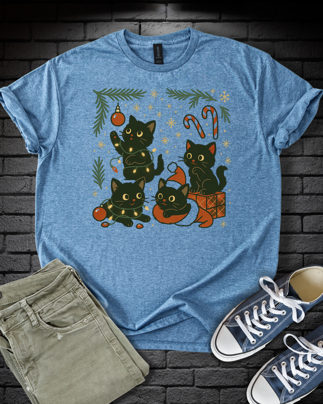 Kitten Christmas Mischief T-Shirt
