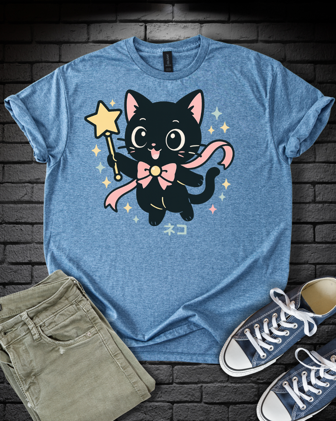Anime Cat Soaring T-Shirt