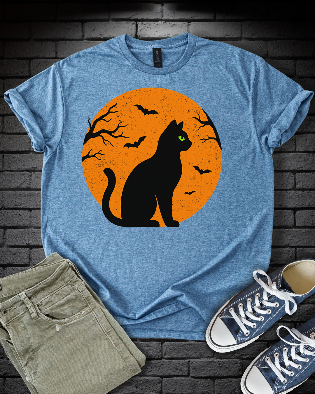 Full Moon Halloween Cat