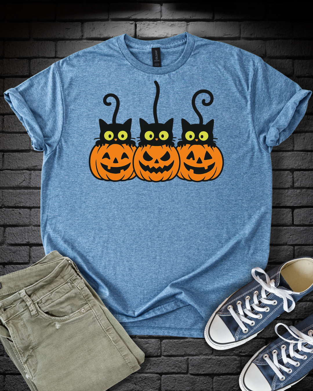Halloween Cats and Pumpkins