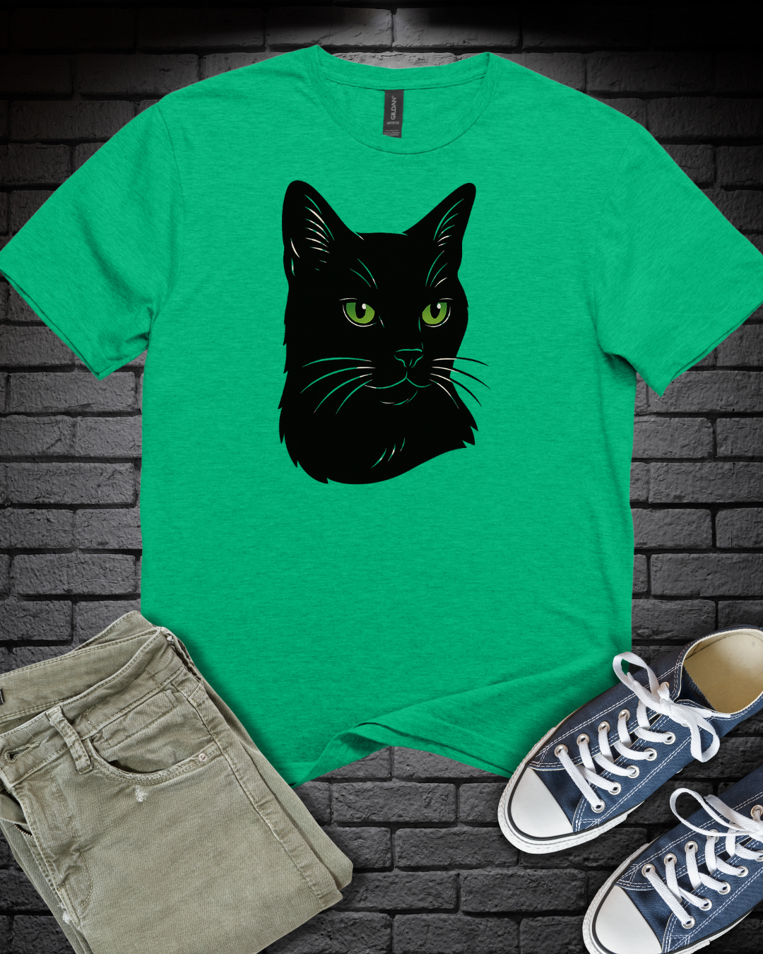 Black Cat Headshot T-Shirt