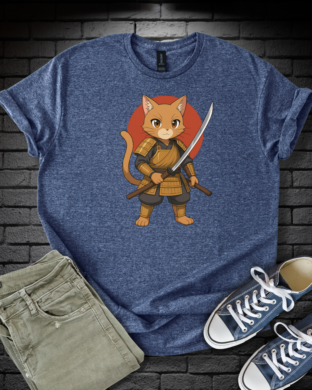 Anime Samurai Cat T-Shirt