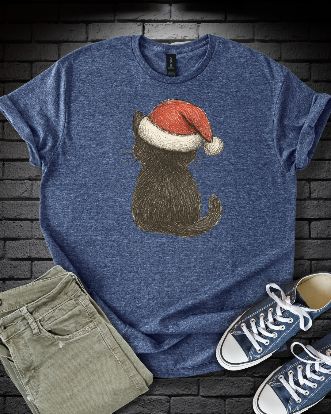 Kitten In Santa Hat T-Shirt