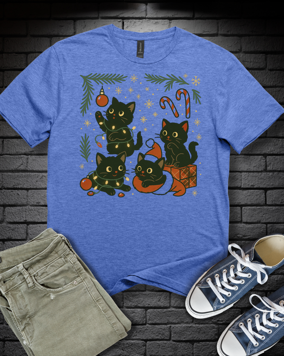 Kitten Christmas Mischief T-Shirt