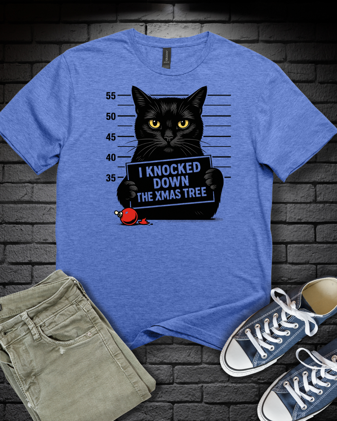 Cat Christmas Mugshot T-Shirt