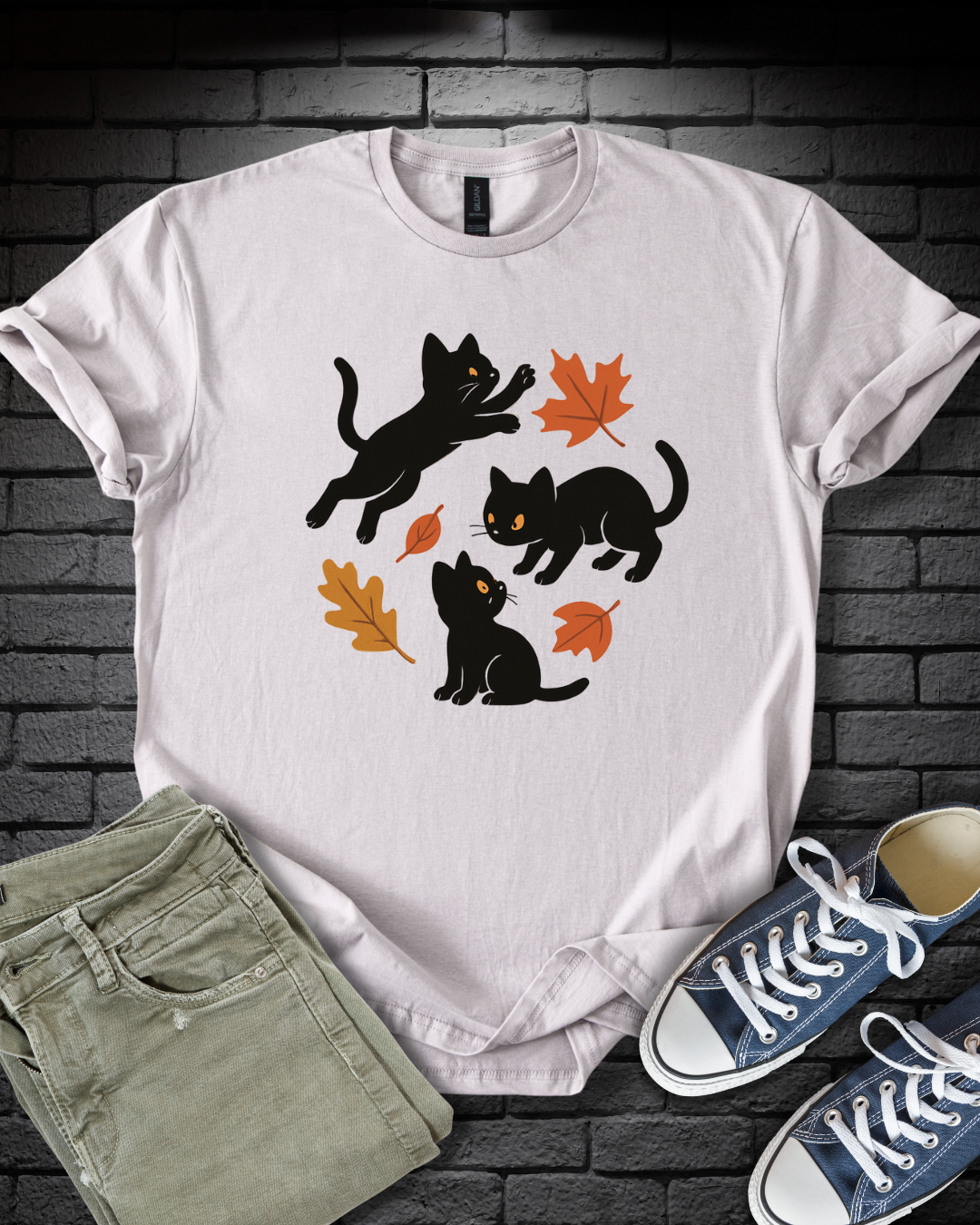 Black Cats Love Fall T-Shirt