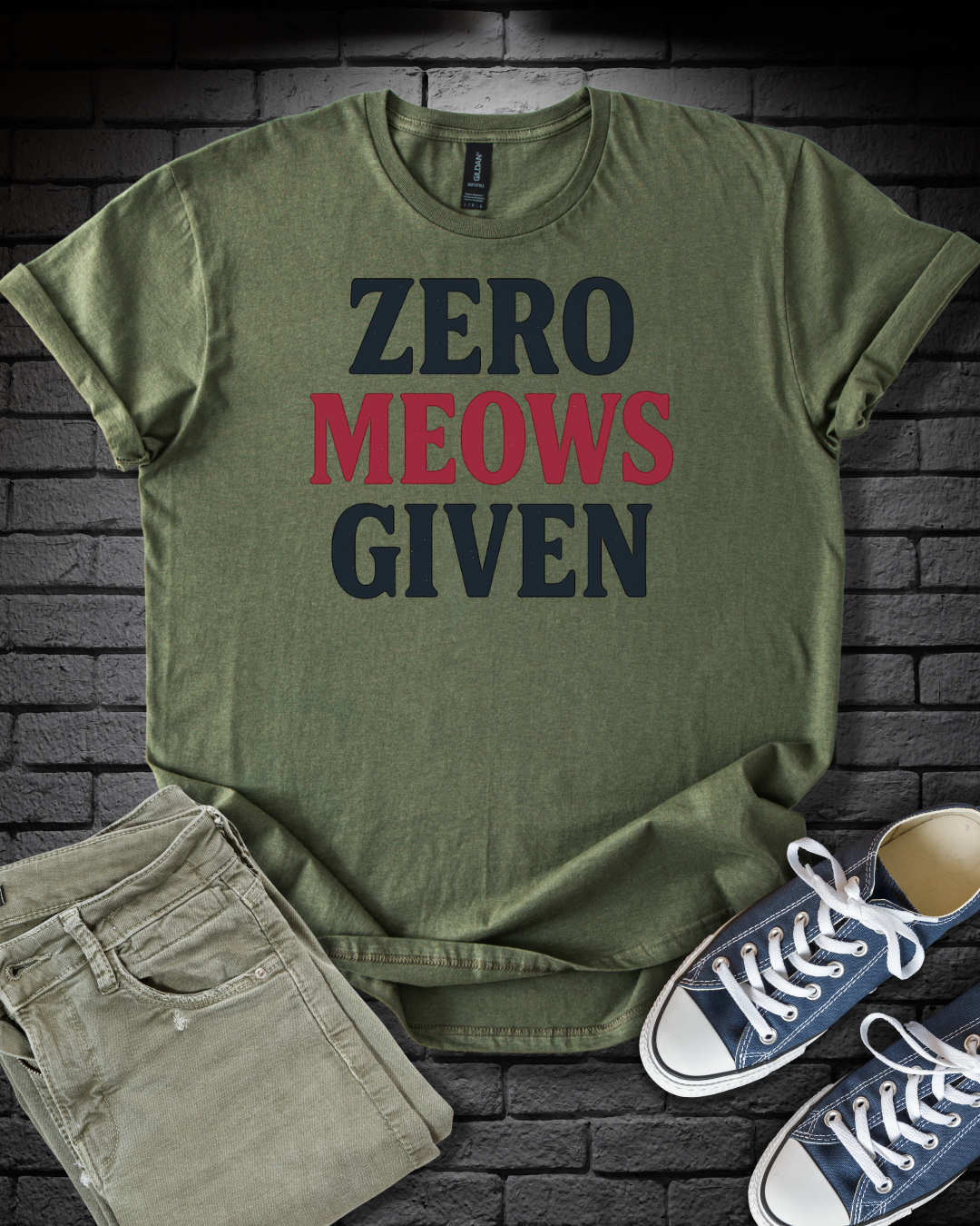 Zero Meows Cat T-Shirt