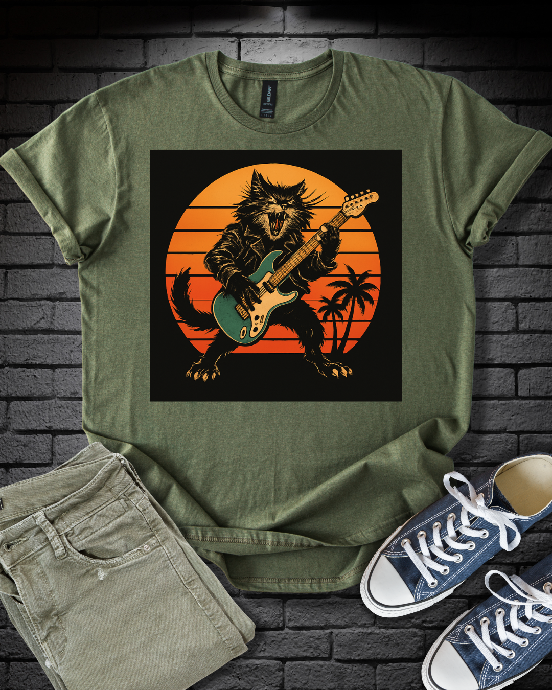 Guitar Rockin' Cat T-Shirt