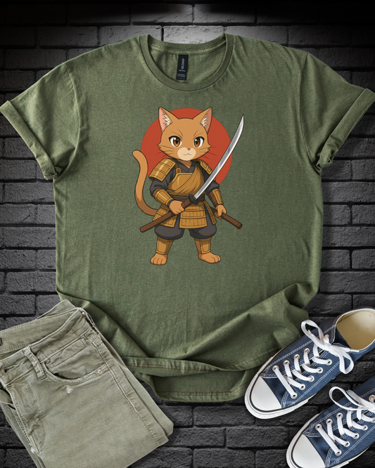 Anime Samurai Cat T-Shirt