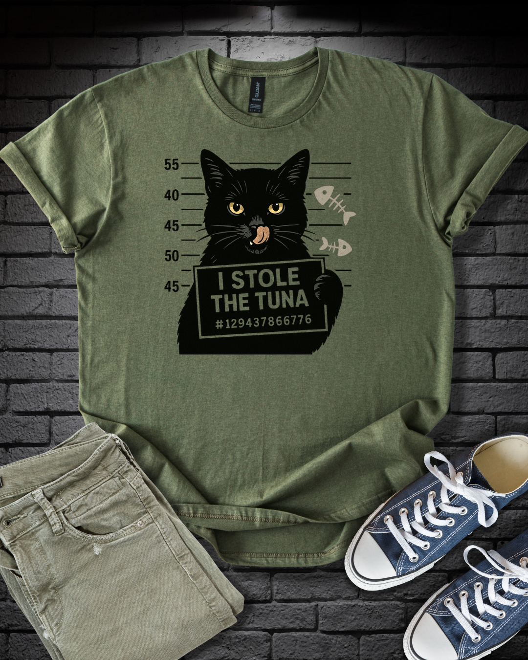 Cat Tuna Mugshot T-Shirt