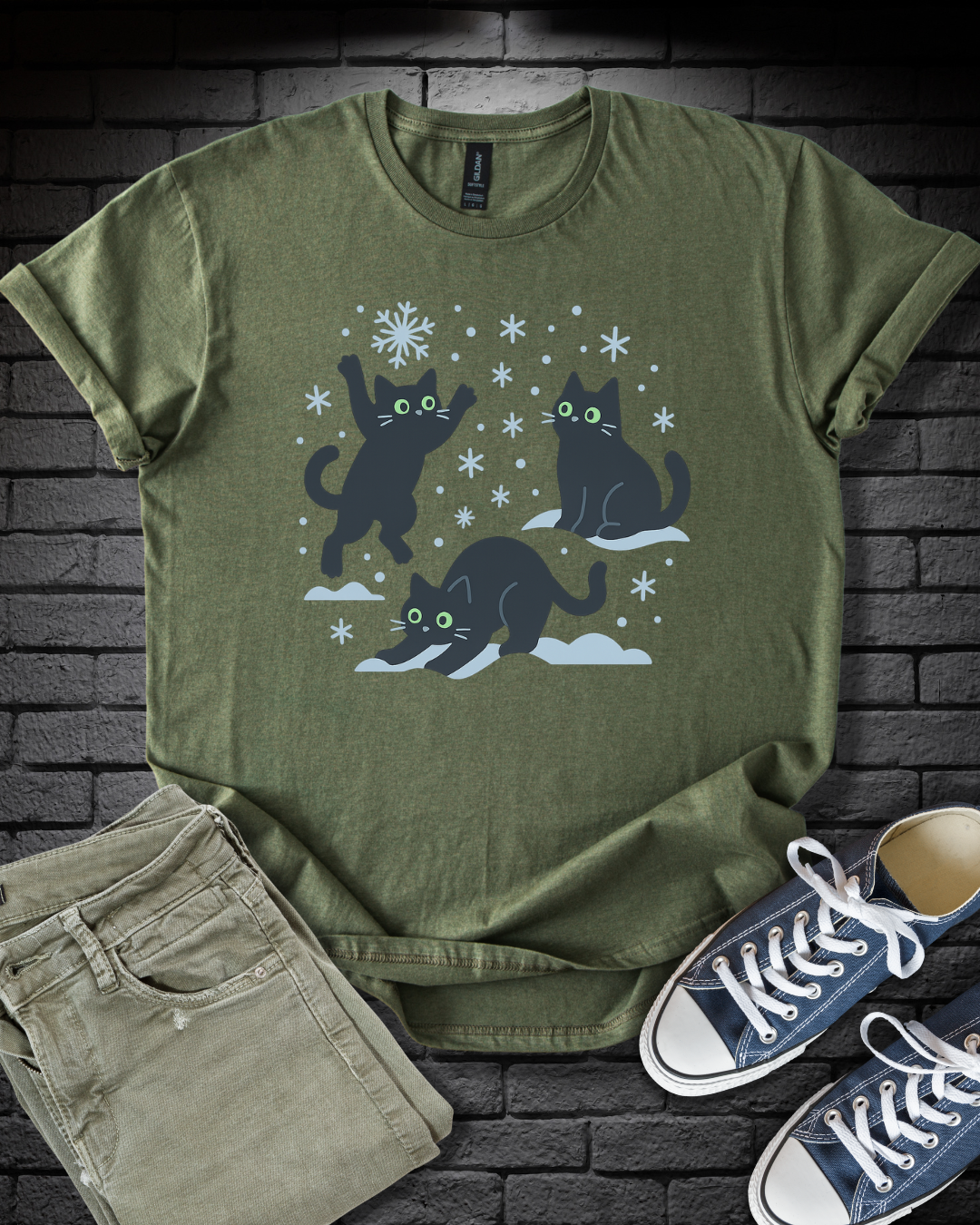 Kittens in Snow T-Shirt
