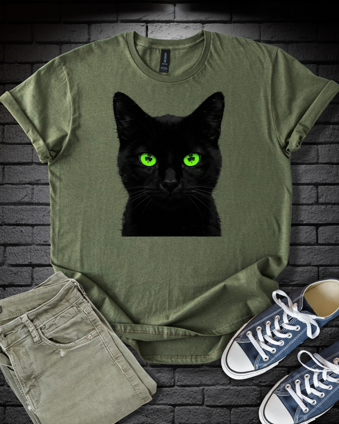 Shamrock Eyed Cat T-Shirt