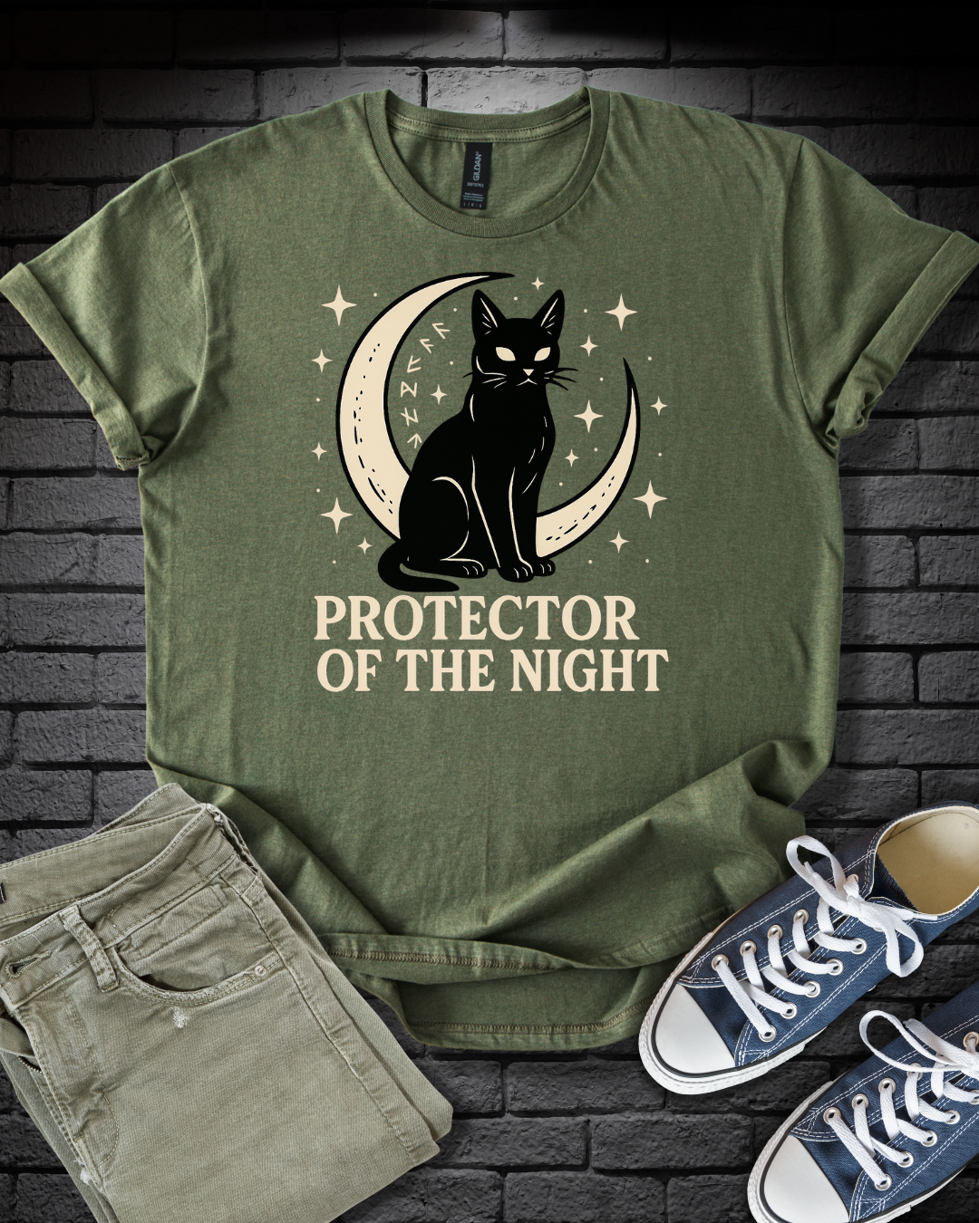 Night Protector Cat T-Shirt