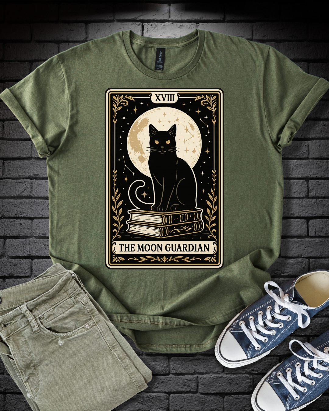 Tarot Moon Guardian Cat T-Shirt