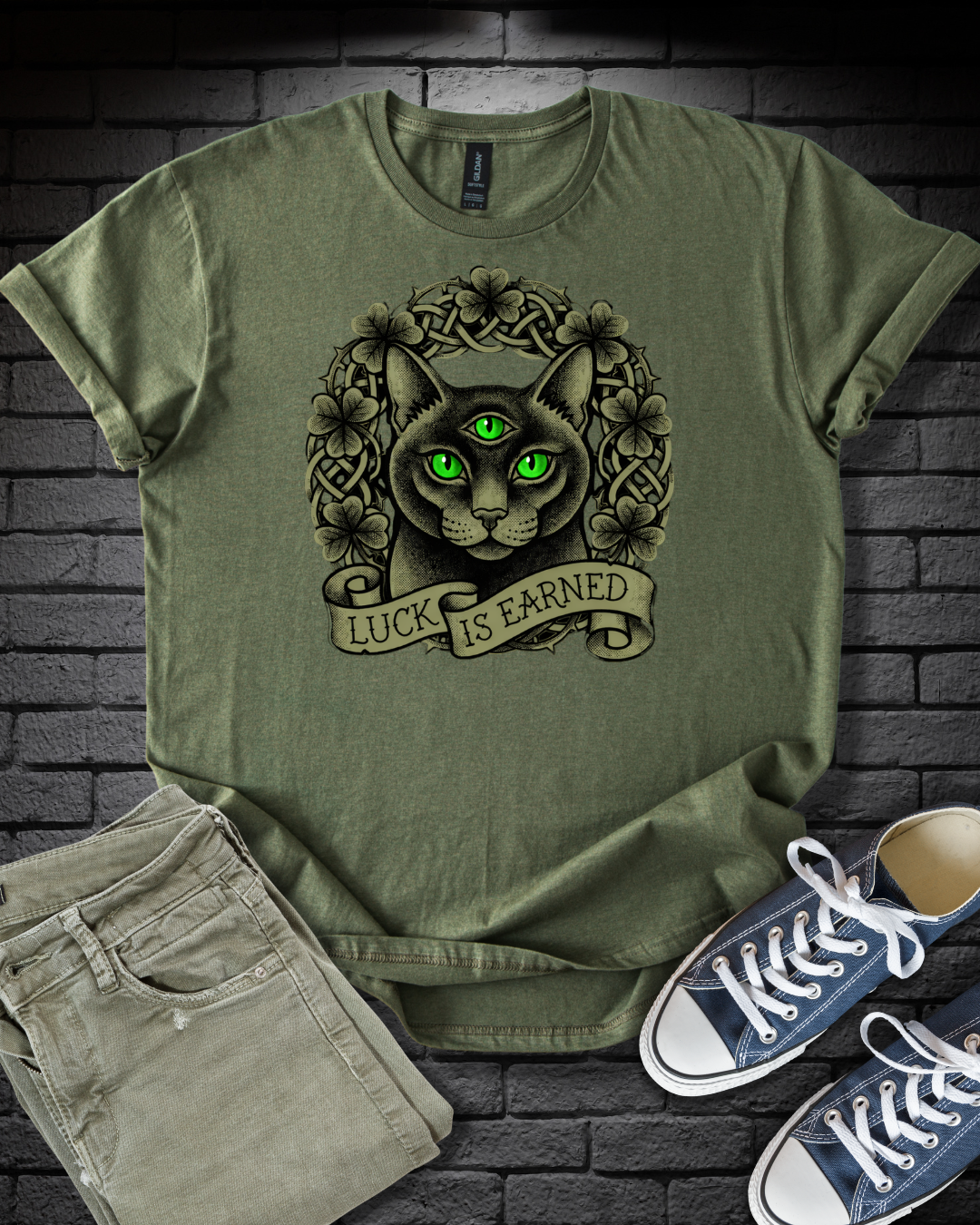 Luck is Earned Cat T-Shirt