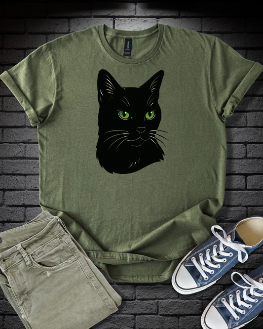 Black Cat Headshot T-Shirt