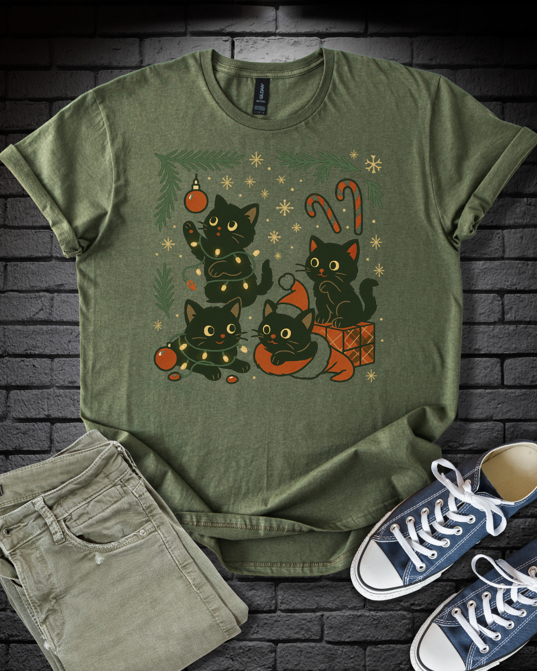 Kitten Christmas Mischief T-Shirt