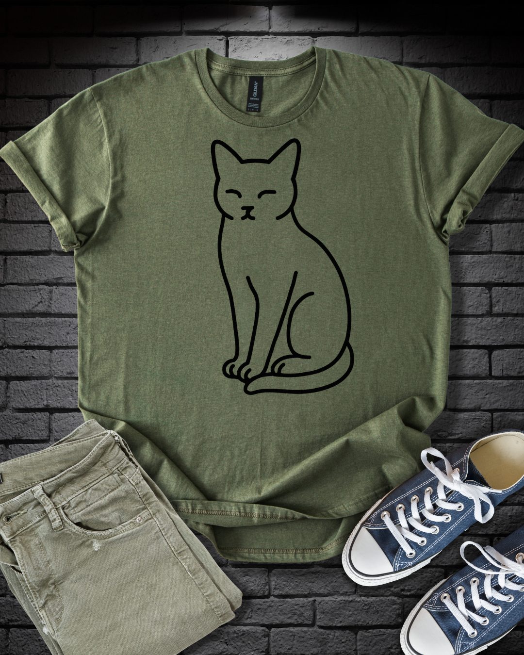 Mellow Cat Sitting T-Shirt