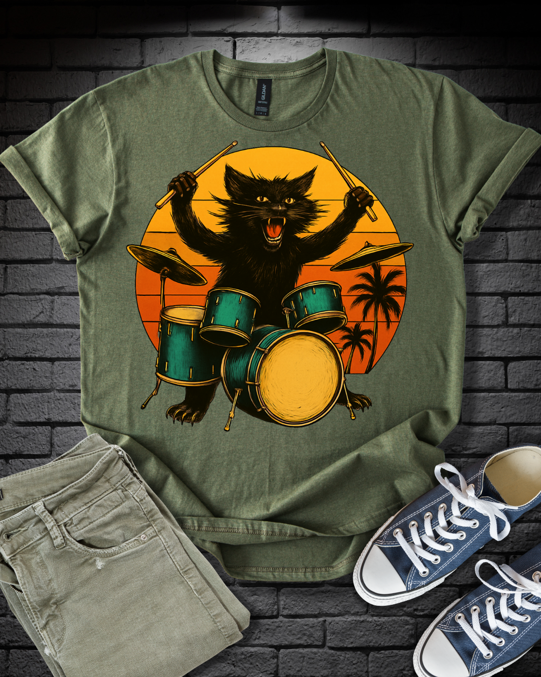 Drummer Cat T-Shirt
