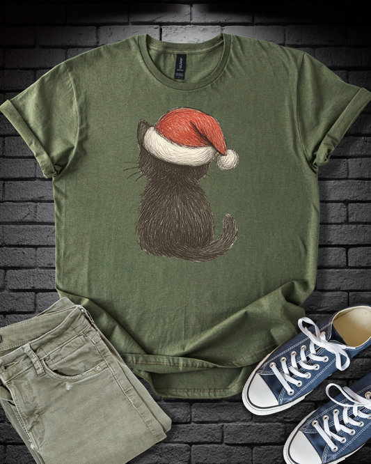 Kitten In Santa Hat T-Shirt