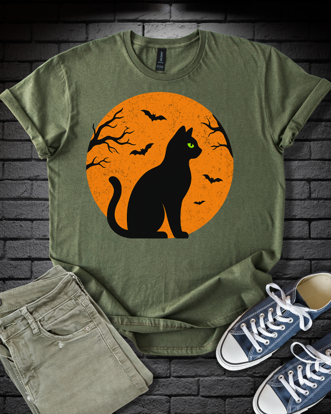 Full Moon Halloween Cat