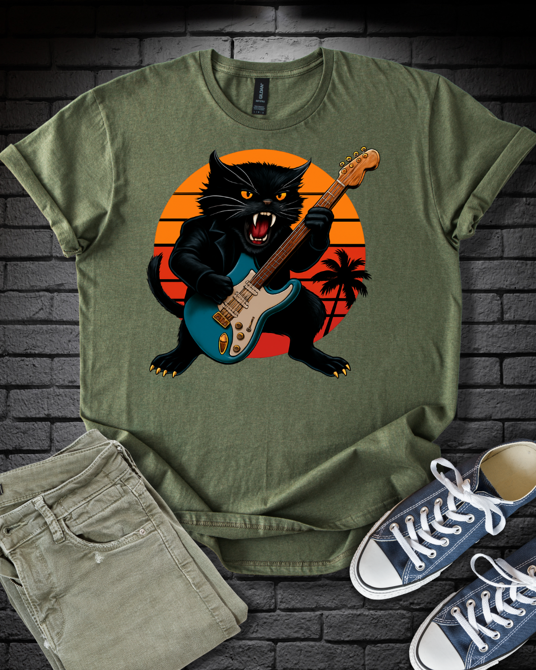 Fierce Rockin' Cat T-Shirt