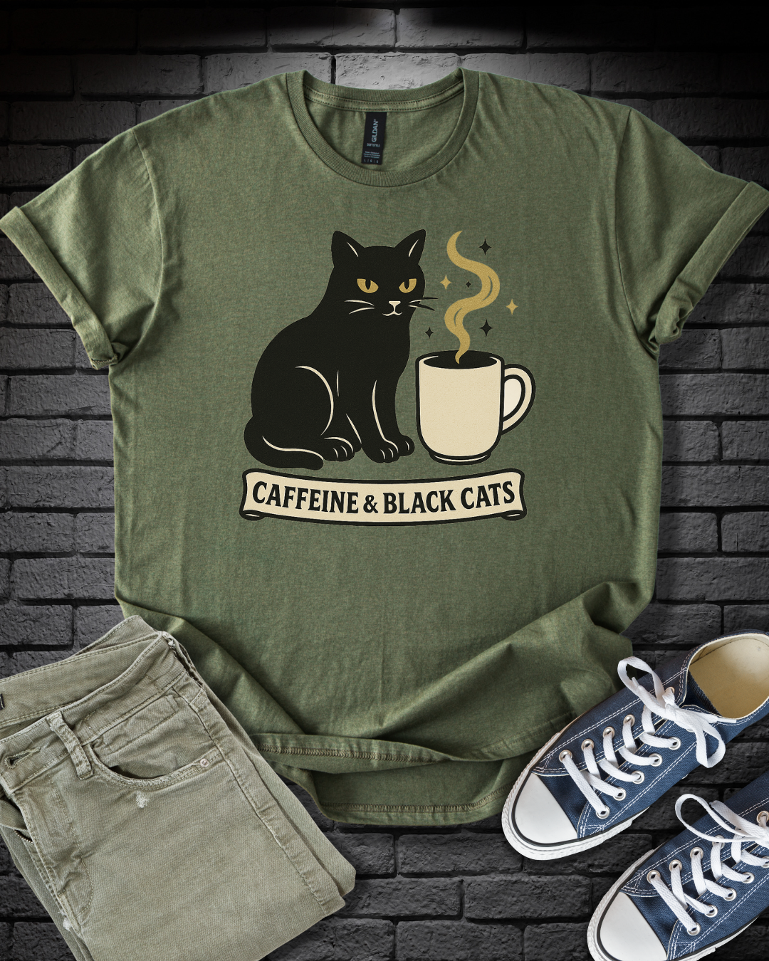 Caffeine & Black Cats T-Shirt