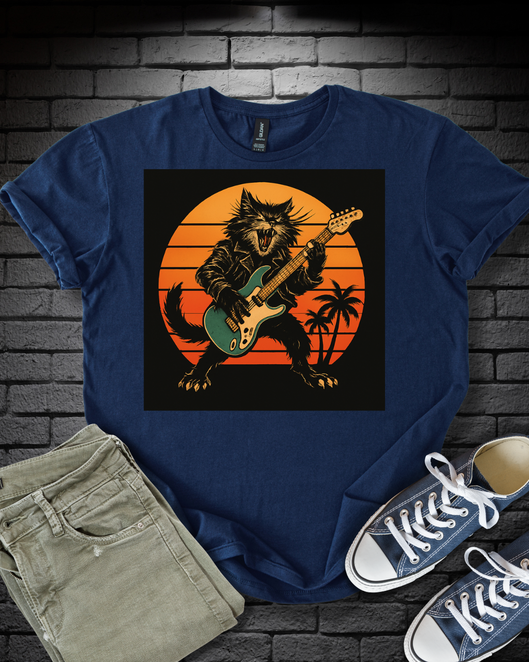 Guitar Rockin' Cat T-Shirt