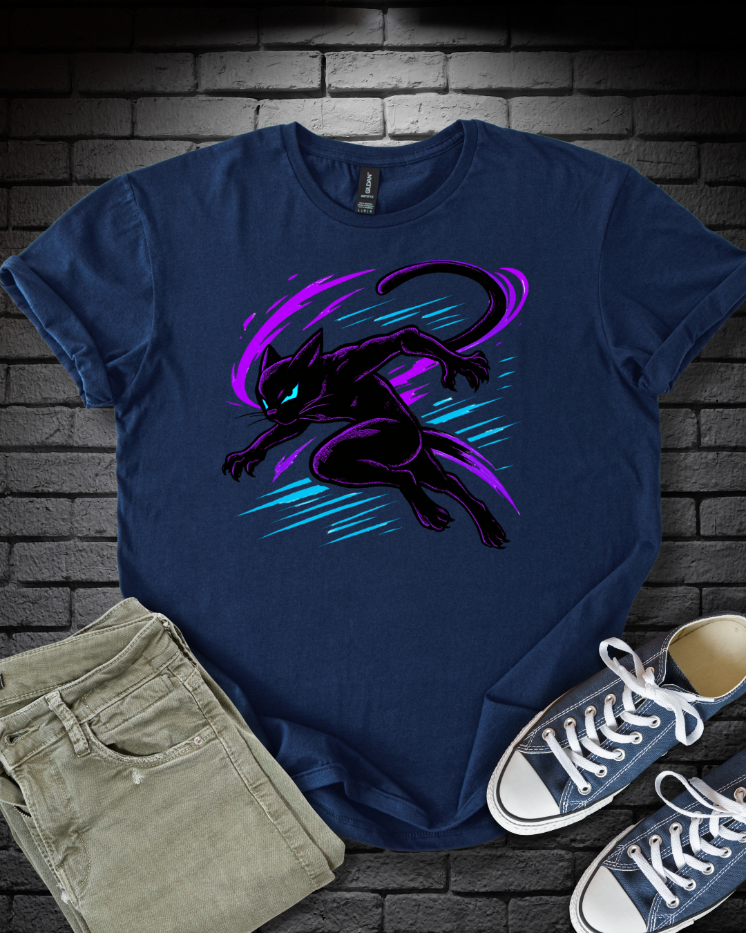 Neon Ninja Cat T-Shirt