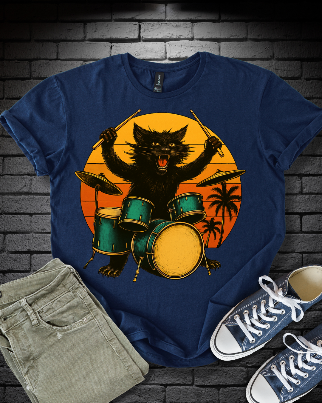 Drummer Cat T-Shirt