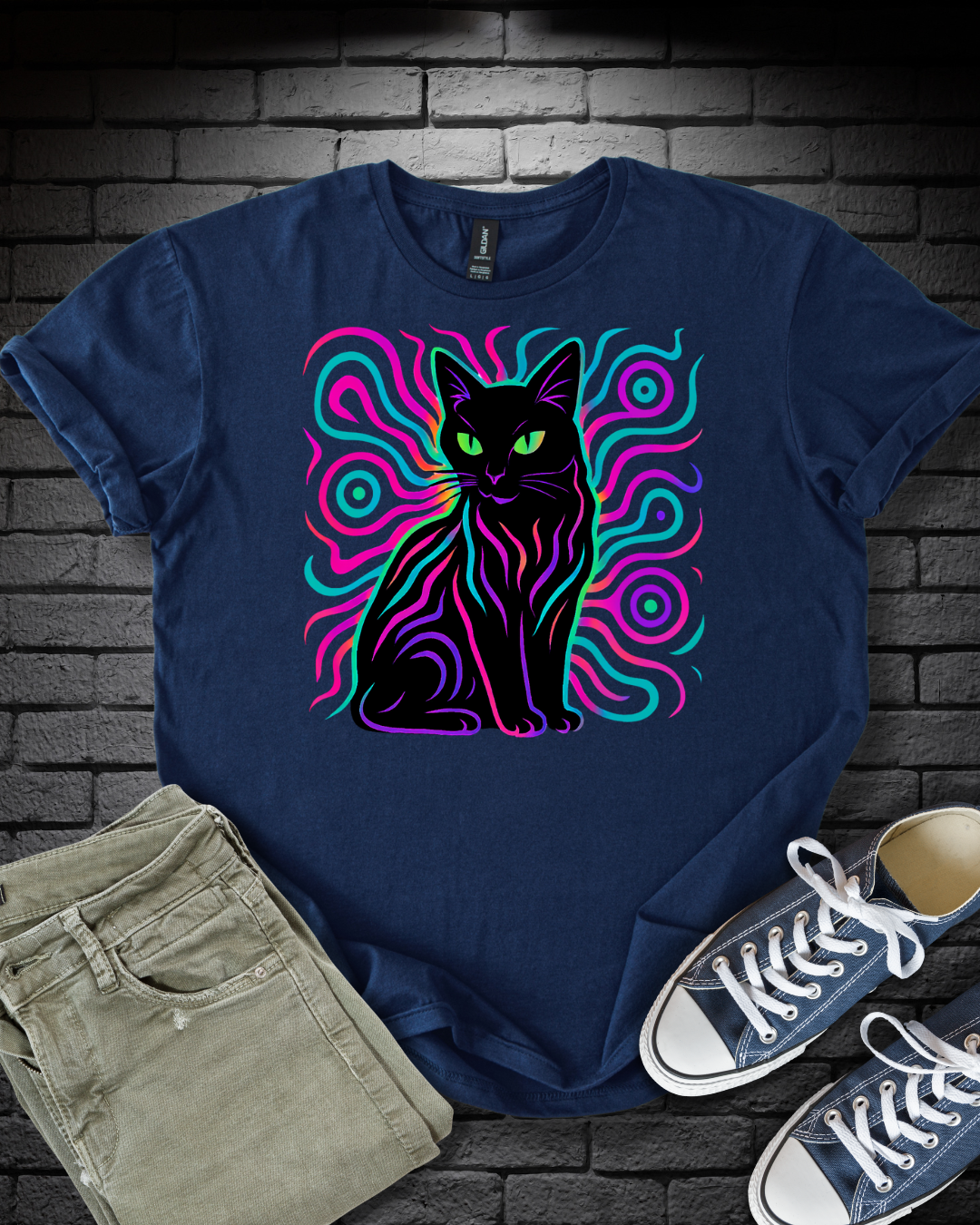Cat In Neon Colors T-Shirt