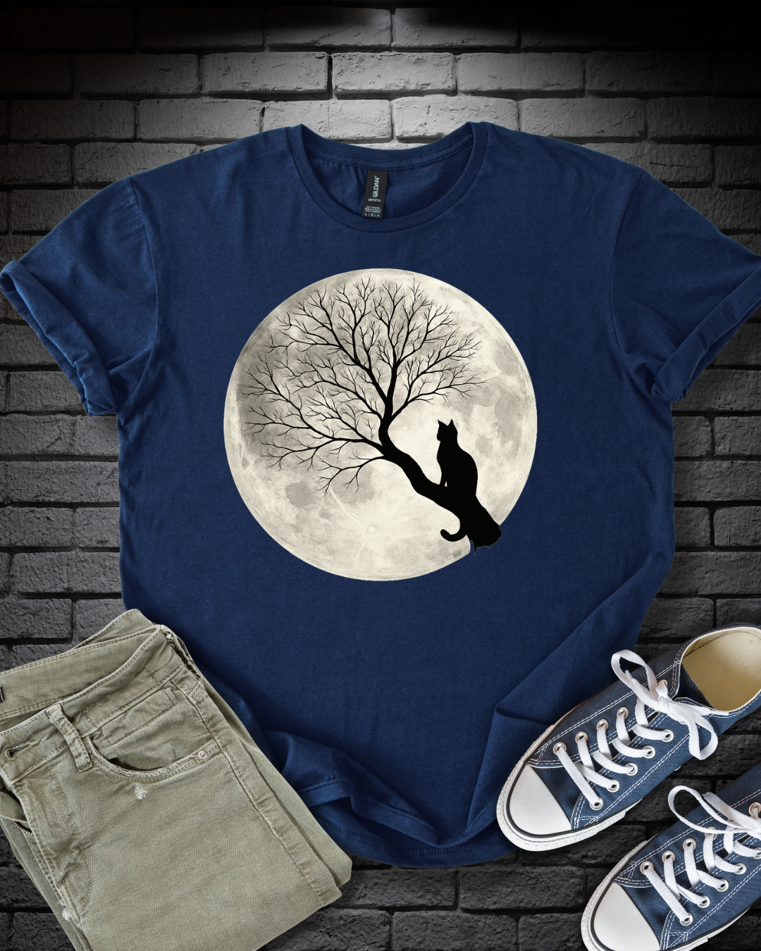 Cat Loving Full Moon T-Shirt