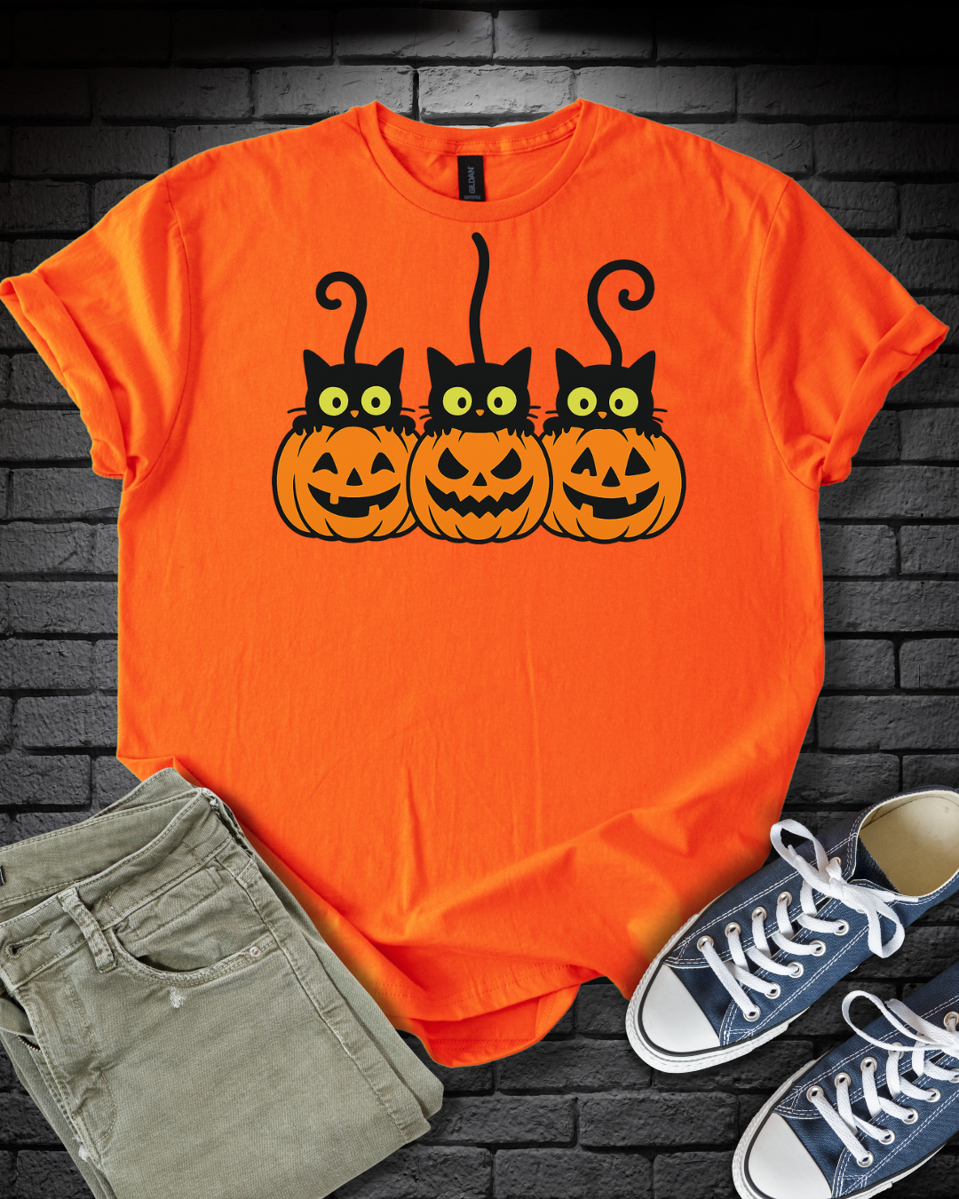 Halloween Cats and Pumpkins