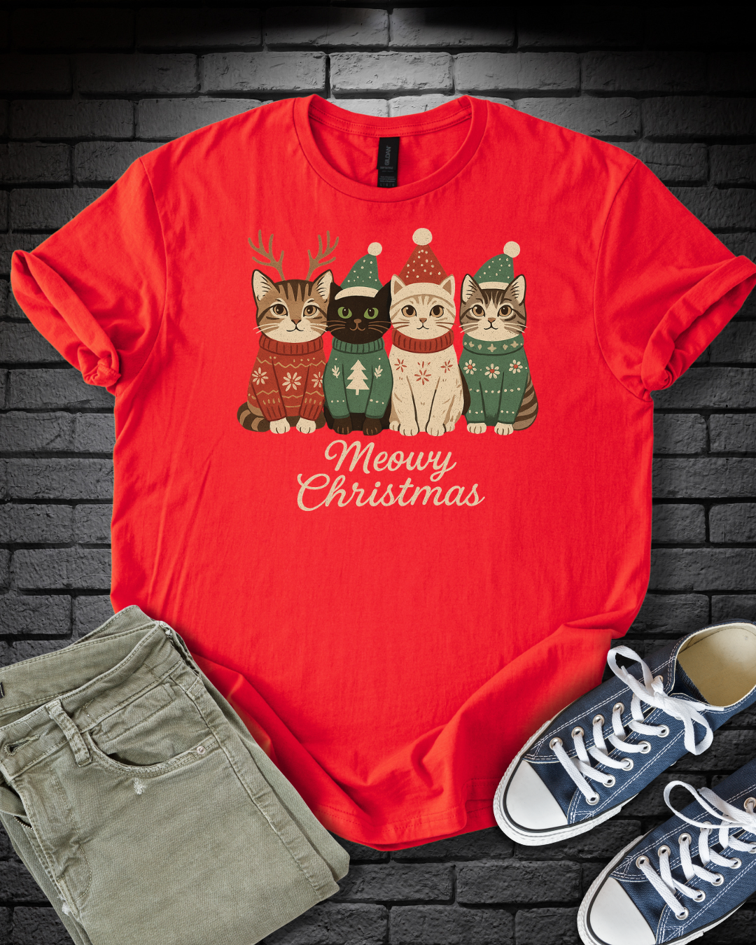 Meowy Christmas Cat T-Shirt