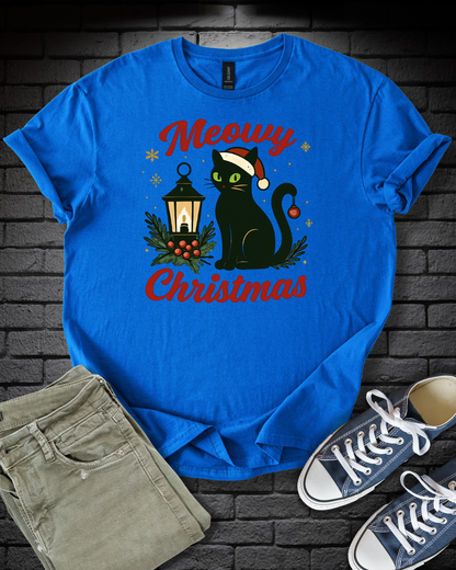 Black Cat Christmas T-Shirt