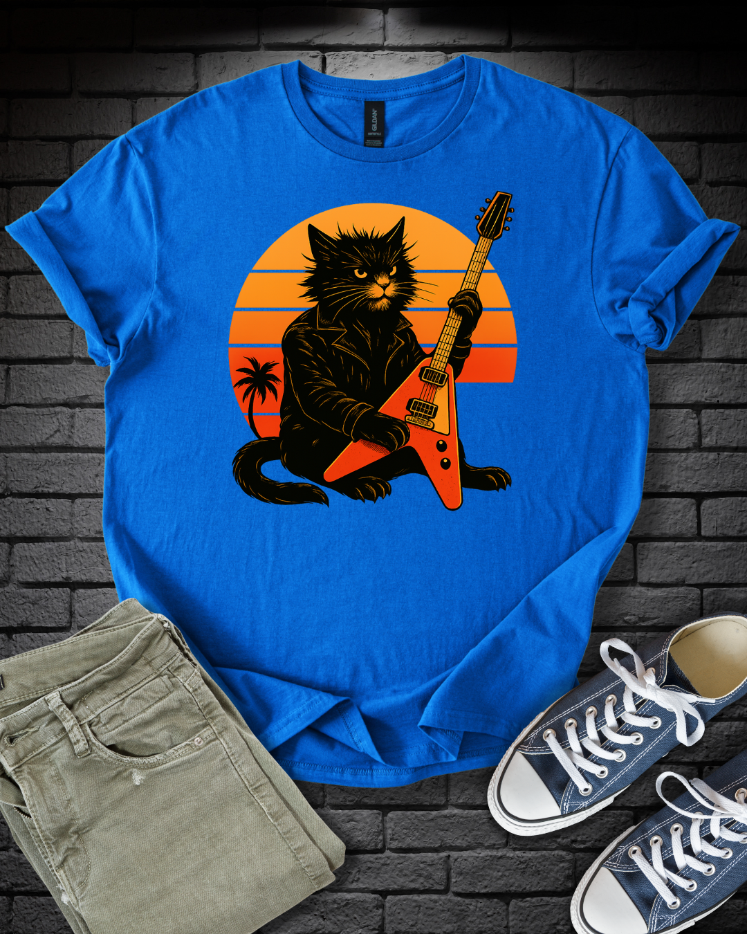 Guitar Hero Cat T-Shirt