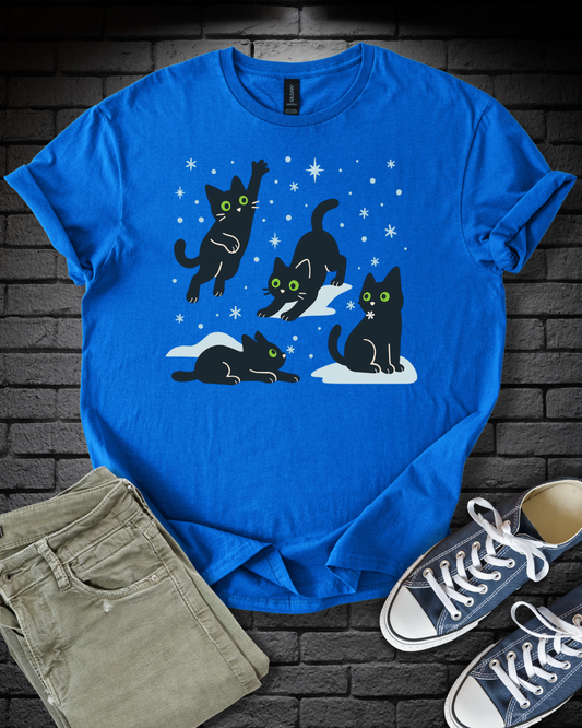 Frolicking Winter Kittens T-Shirt