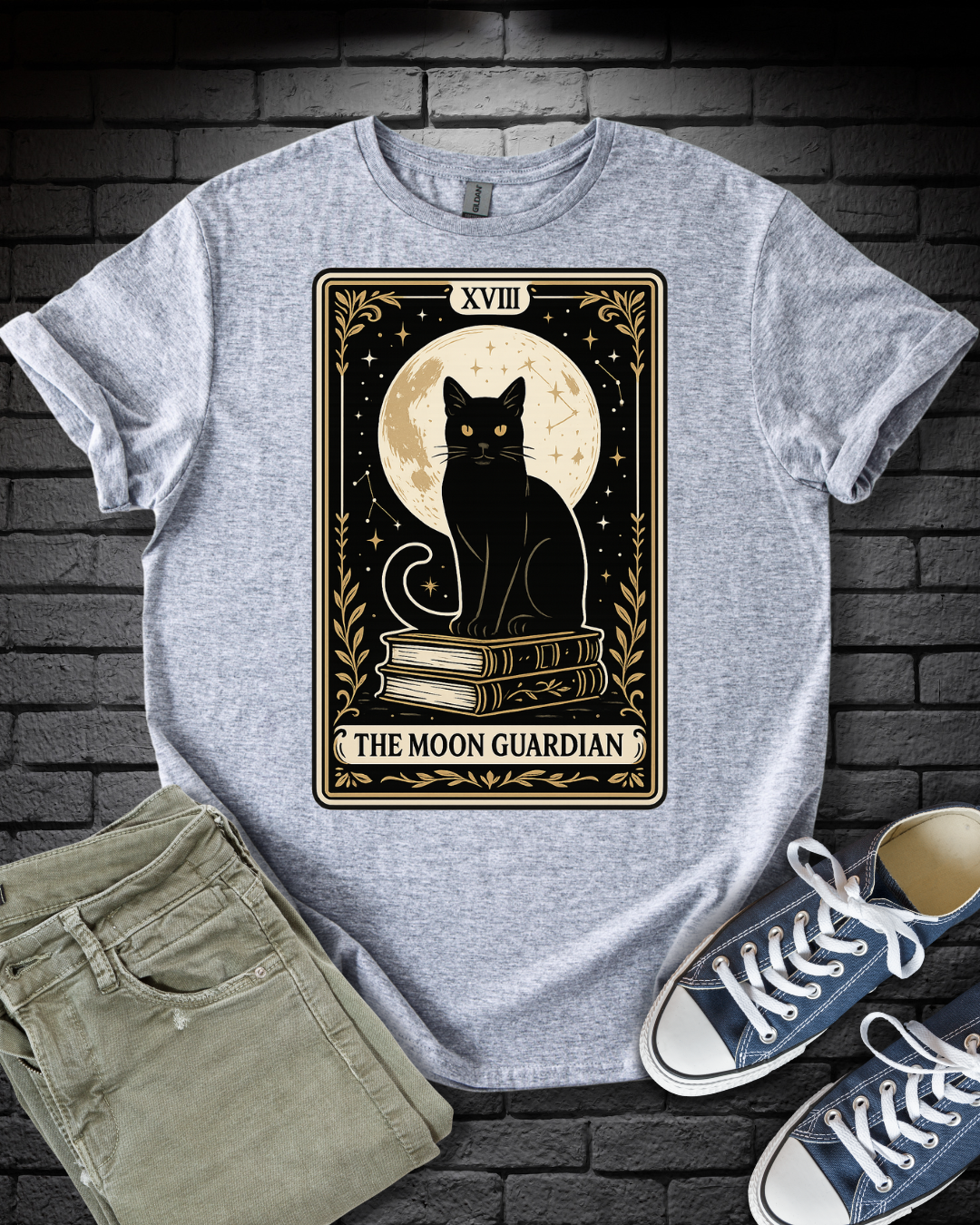Tarot Moon Guardian Cat T-Shirt