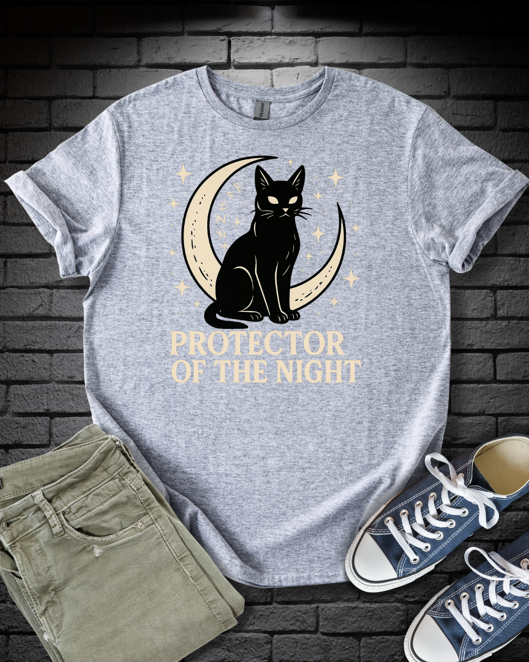 Night Protector Cat T-Shirt