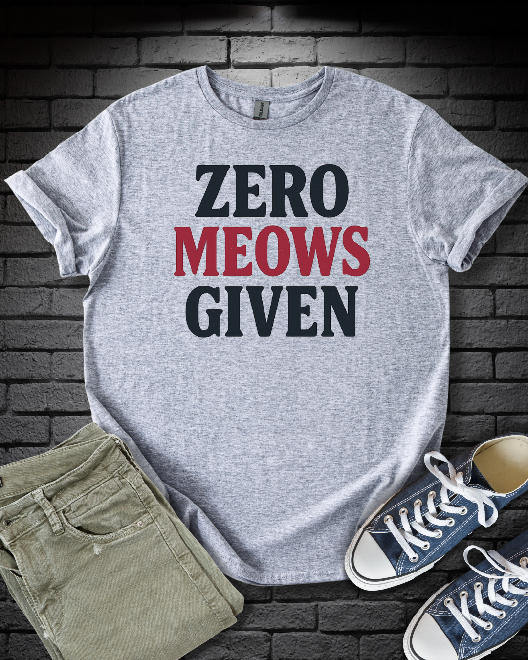 Zero Meows Cat T-Shirt