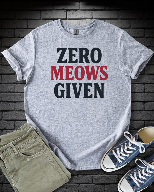 Zero Meows Cat T-Shirt