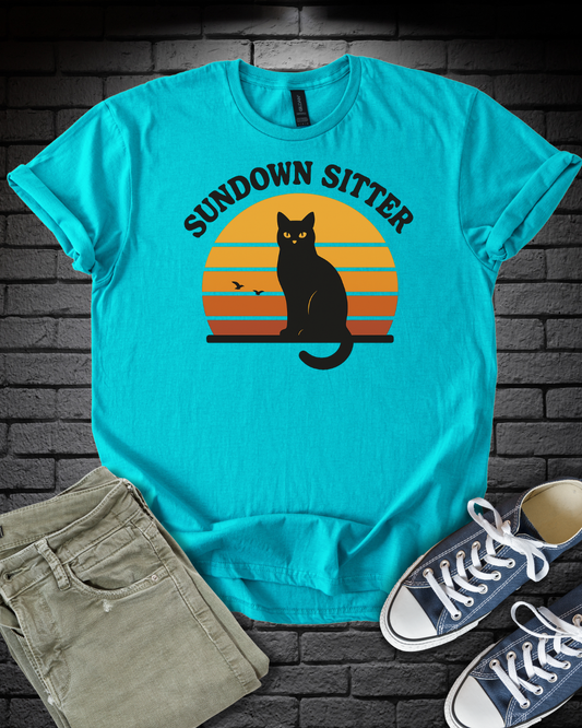 Sundown Sitter Cat T-Shirt