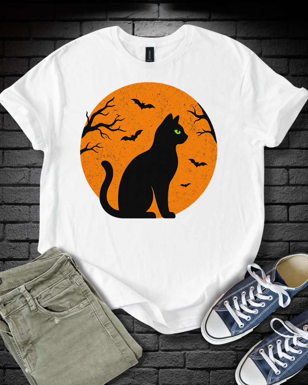 Full Moon Halloween Cat