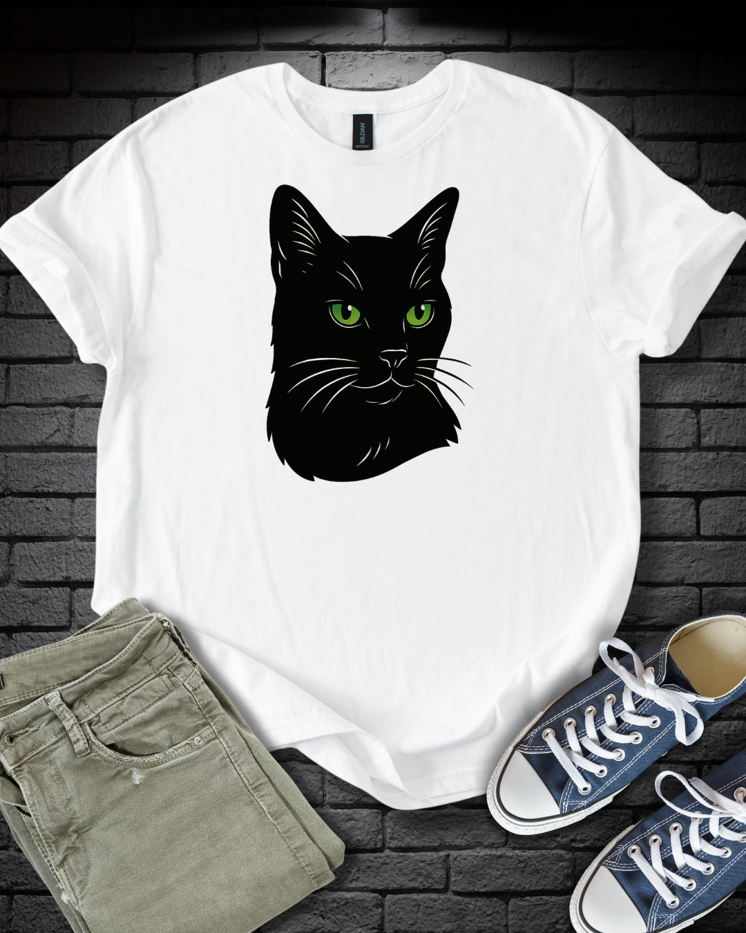 Black Cat Headshot T-Shirt