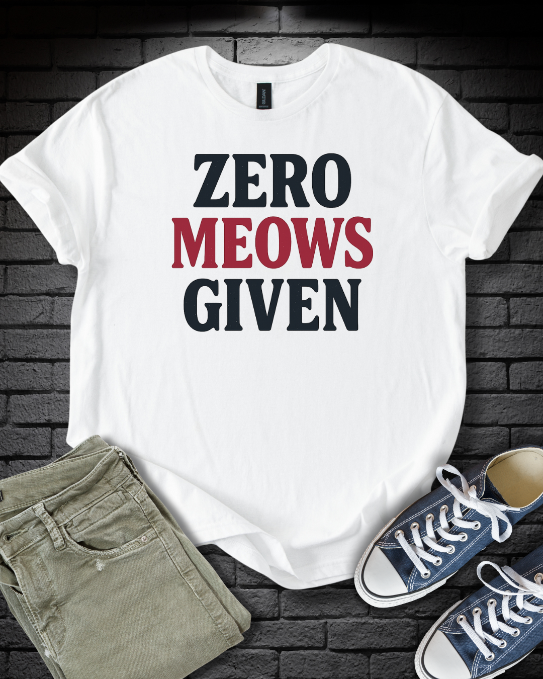 Zero Meows Cat T-Shirt