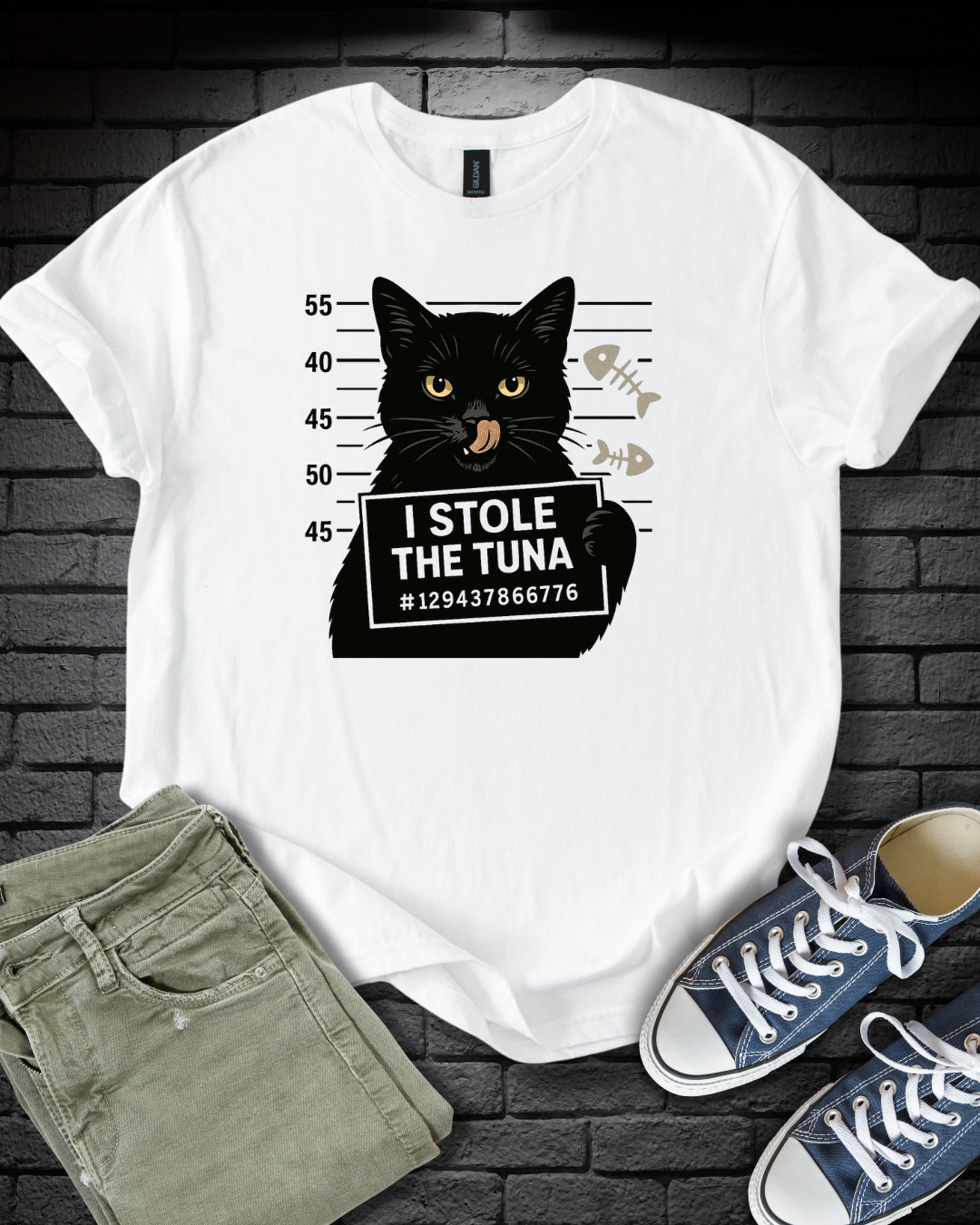 Cat Tuna Mugshot T-Shirt