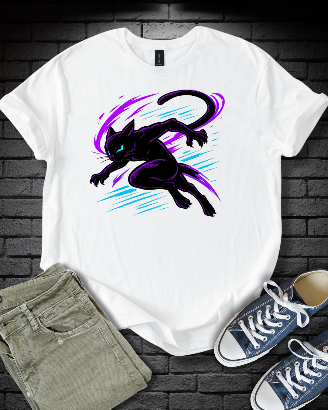 Neon Ninja Cat T-Shirt